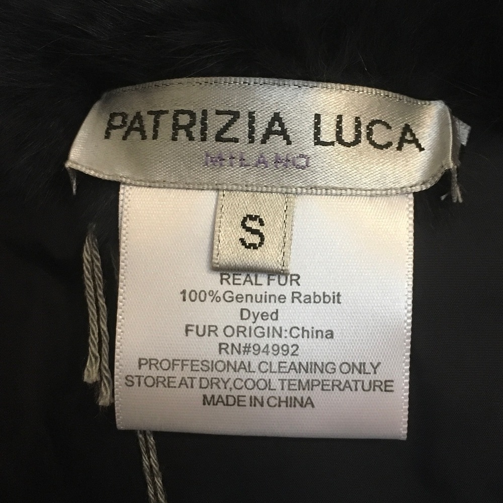 Navy Blue Rabbit Fur Vest - Picture 2 of 5